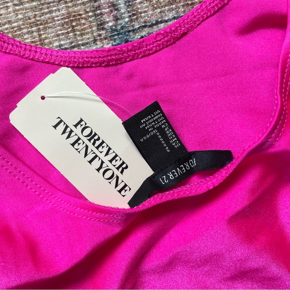 Y2K Forever 21 Vintage crop top | festival got neon pink long sleeve aerobics - Picture 5 of 9